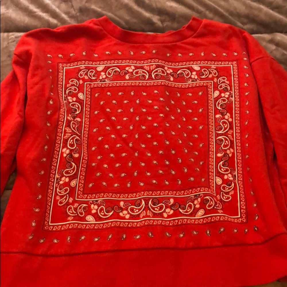 Zara Red Bandana Crewneck